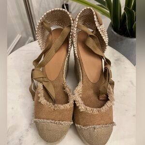 Castaner Wedge Sandals in light brown and Tan